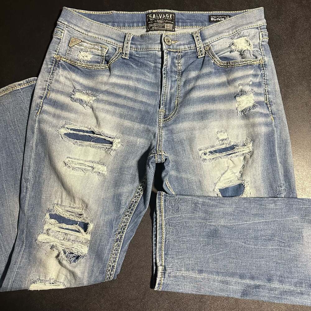 Salvage Supply Company Mayhem Straight Regular Fit Distressed Jeans